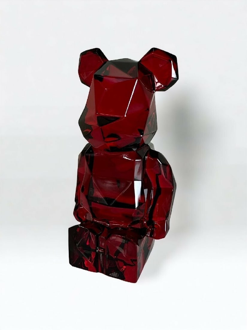MEDICOM BE@RBRICK Baccarat Fragment design Polygon Crystal Glass Red Figurine (1 of 8)