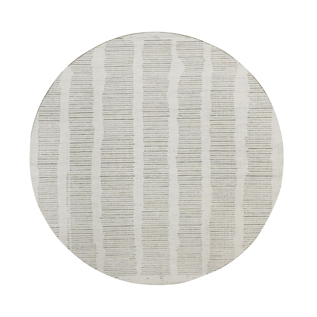 7'9"x7'9" Ivory Natural Wool Round Rug Hand Woven Flat Weave with Pile: 7'9"x7'9" Ivory Natural Wool Round Rug Hand Woven Flat Weave with Pile The 7'9"x7'9" Ivory Natural Wool Round Rug is a stunning example of hand-woven craftsmanship, boasting a unique geometric design 