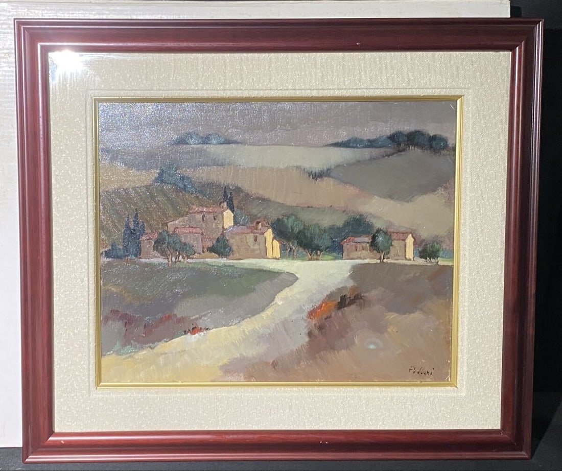 Oil Painting Tuscan Landscape Italy Original 1994 Signed By Bruno Pessani (1 of 10)
