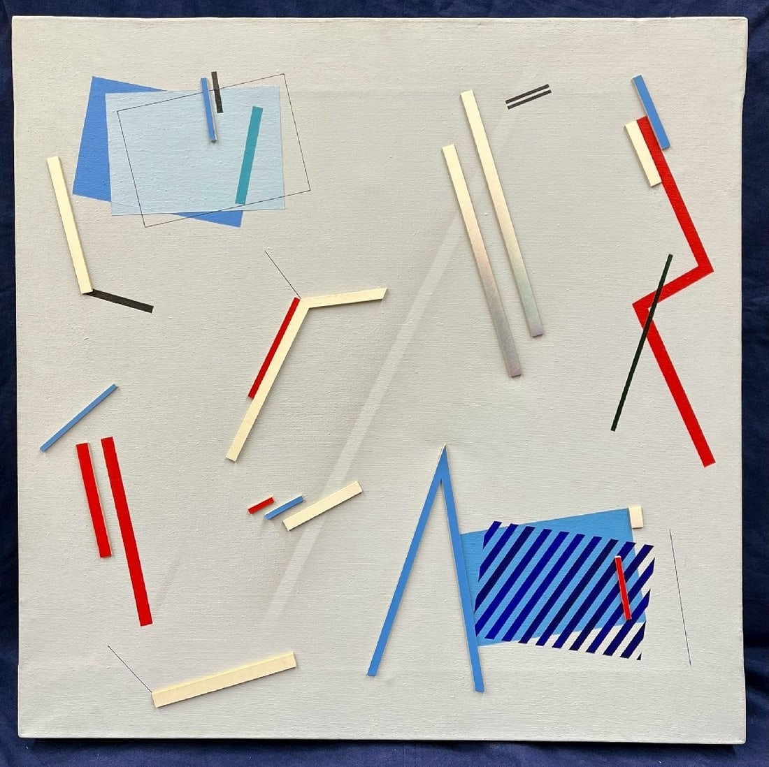 Cosmos Series No.1 1981 Acrylic Collage on Canvas Signed by John Hatton (1 of 10)