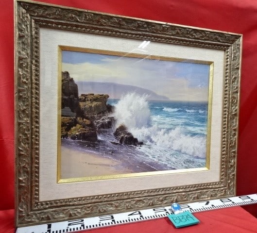 Mexican Signed Original Oil Painting Framed 24in Seascape IV Alfredo Gomez (1 of 13)