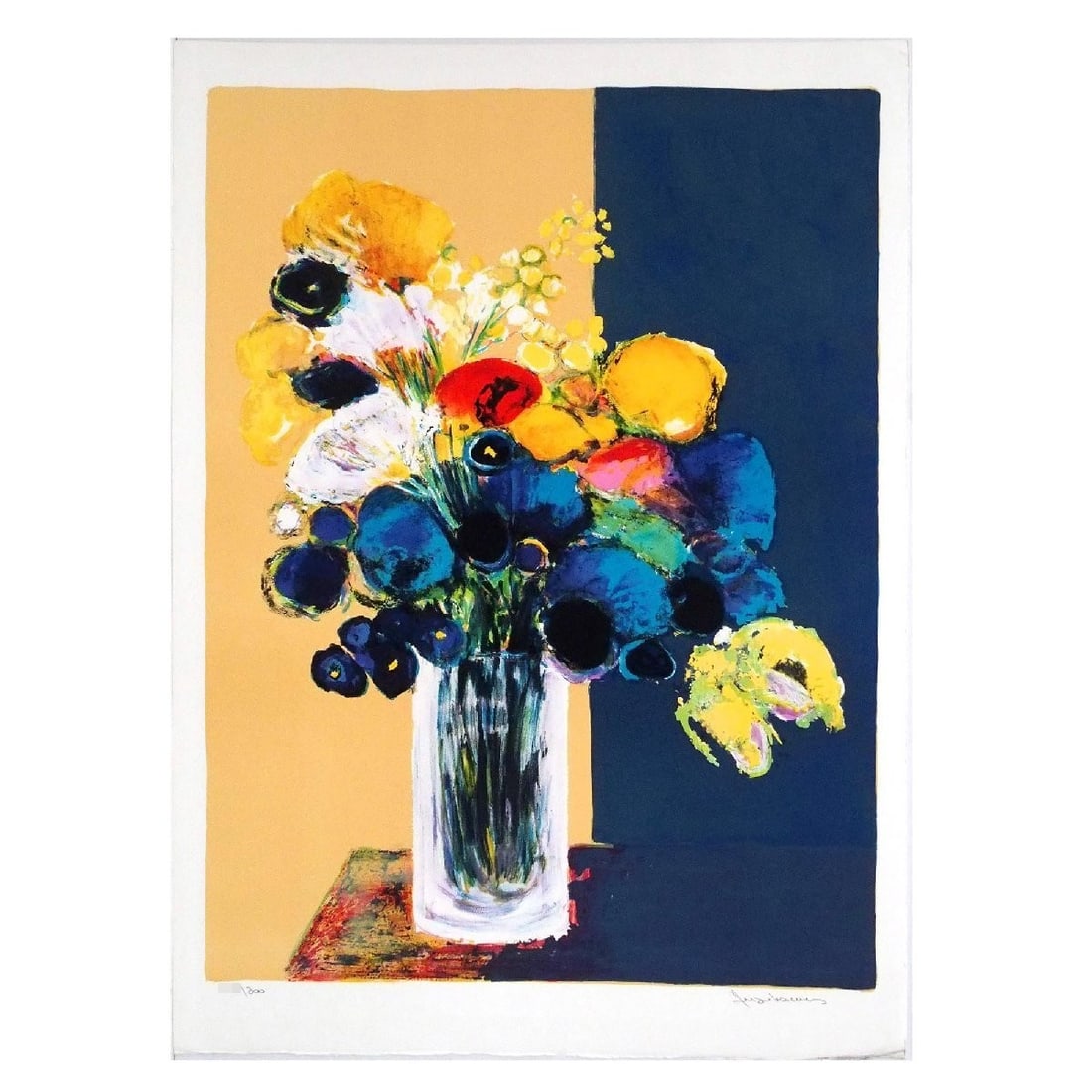 Jean Claude Allenbach Crystal Vase Lithograph Signed Ed.300 Large French Art (1 of 5)