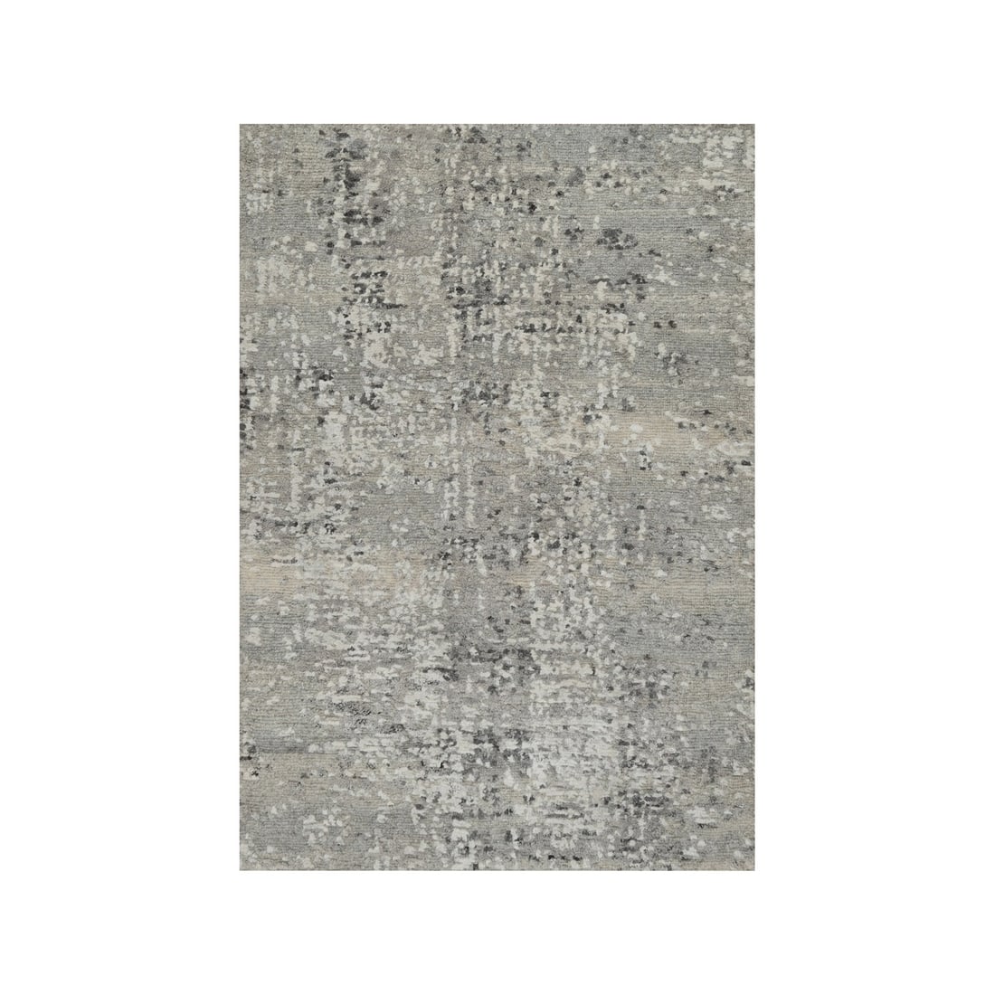 2'x3' Fossil Gray Modern Design Hand Knotted Undyed Natural Wool Mat Rug: 2'x3' Fossil Gray Modern Design Hand Knotted Undyed Natural Wool Mat Rug Modern design meets natural elegance in this 2'x3' hand-knotted wool mat rug, featuring a stunning fossil gray color and a rect