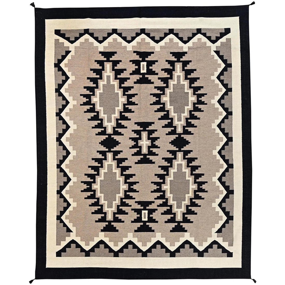 Khaki Brown Flat Weave Wool Hand Woven Southwest Geometric Design 9'2"x11'7: Khaki Brown Flat Weave Wool Hand Woven Southwest Geometric Design 9'2"x11'7 Hand-woven in Afghanistan, this 9'2"x11'7" rectangular field rug boasts a striking geometric design in earthy brown and ivor