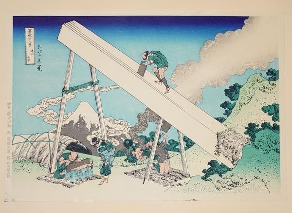 36 views of Mt. Fuji Totomi Sanchu woodblock print 1993 Reprint by Hokusai: 36 views of Mt. Fuji Totomi Sanchu woodblock print 1993 Reprint by Hokusai Item Specifics: Artist: Katsushika Hokusai Subject: Mountains in Totomi Province (Thirty-six Views of Mount Fuji) Material: H