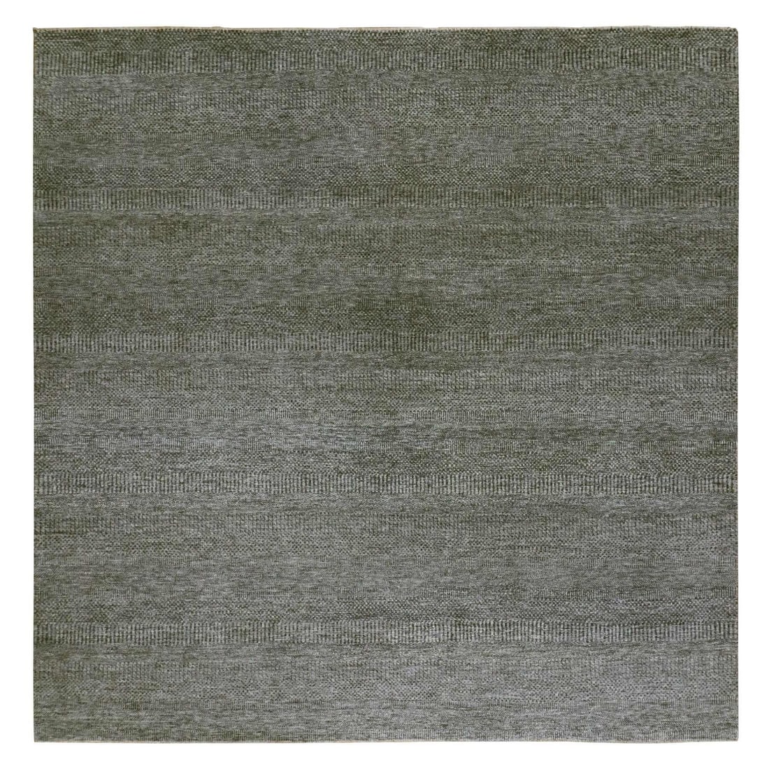 10'x10' Grandma Gray Undyed Modern Grass Hand Knotted Wool Oriental Rug: 10'x10' Grandma Gray Undyed Modern Grass Hand Knotted Wool Oriental Rug The Grandma Gray Undyed Modern Grass Hand Knotted Wool Oriental Rug is a stunning example of traditional craftsmanship, boasting
