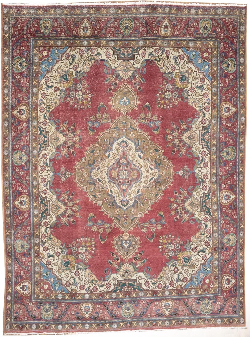 Semi-Antique Distressed Muted Colors Oriental Wool Rug Decor Carpet 10X13 Ft Hand-Knotted (1 of 17)