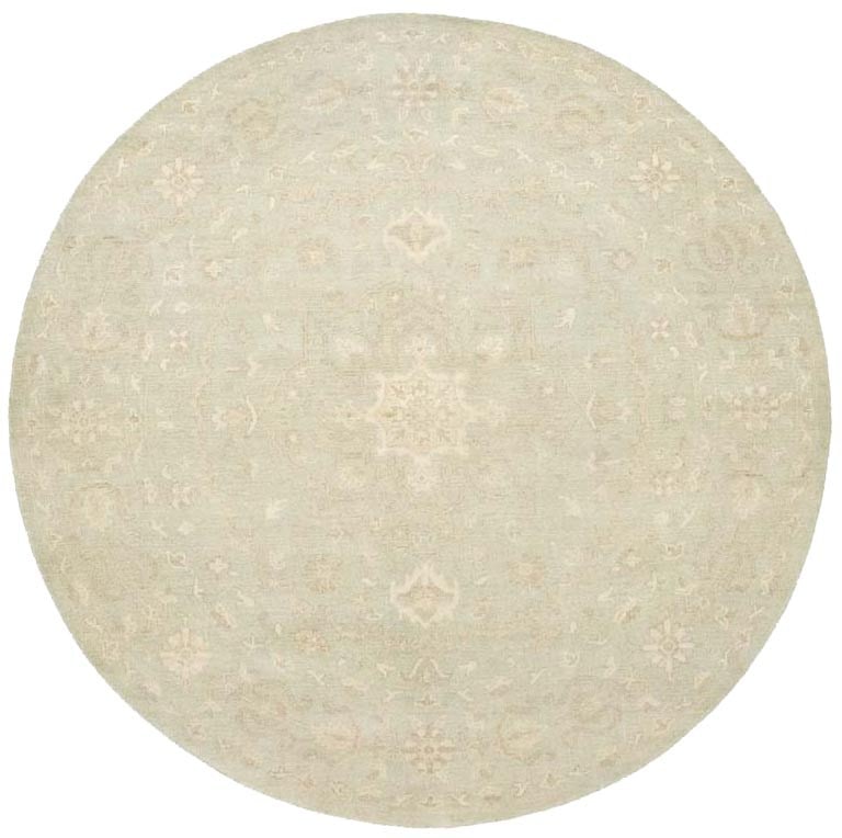 8X8 Muted Aqua Green Floral Handmade Oriental Round Rug Decor Carpet Hand-Knotted: 8X8 Muted Aqua Green Floral Handmade Oriental Round Rug Decor Carpet Hand-Knotted The 8x8 Muted Aqua Green Floral Handmade Oriental Round Rug is a stunning piece of craftsmanship, boasting a beautiful