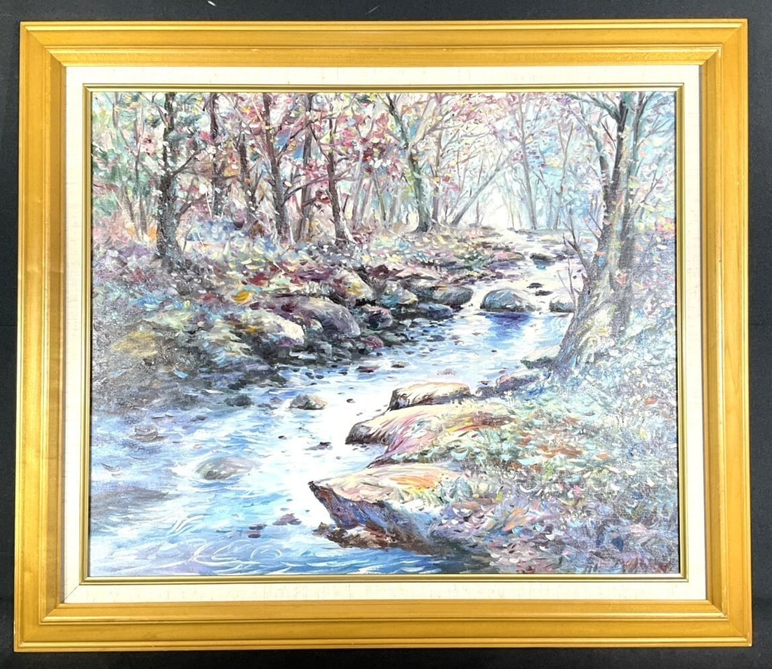 Oil Painting River Landscape Signed Barbosa E Original Impressionist Style (1 of 10)