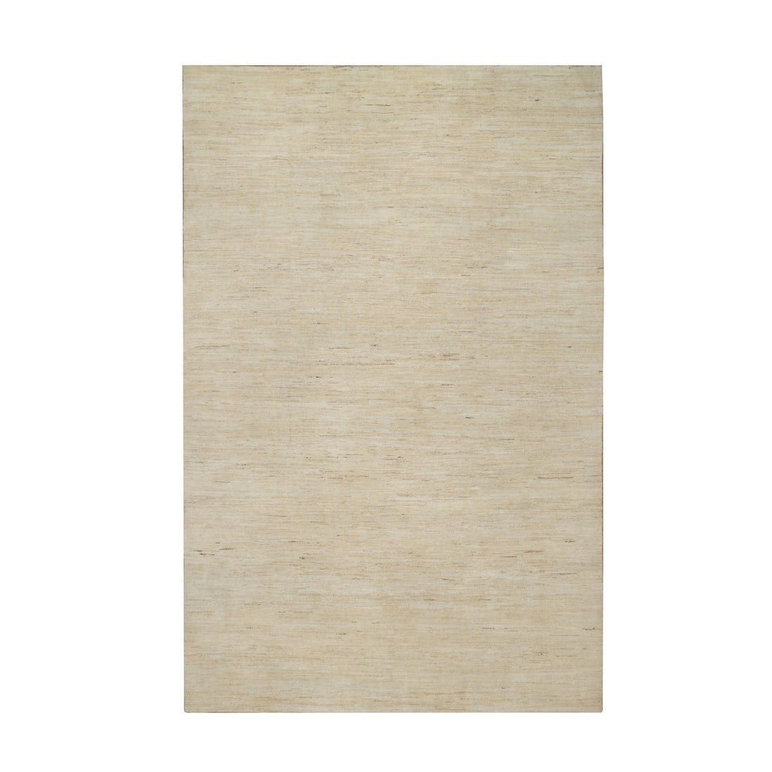 White 6'3" 9'9" Modern Plain Hand Knotted Pure Wool Lori Design Rug: White 6'3" 9'9" Modern Plain Hand Knotted Pure Wool Lori Design Rug Modern hand-knotted pure wool lori design rug in ivory, measuring 6'3" x 9'9" (191 CM X 297 CM). This rectangular field rug features