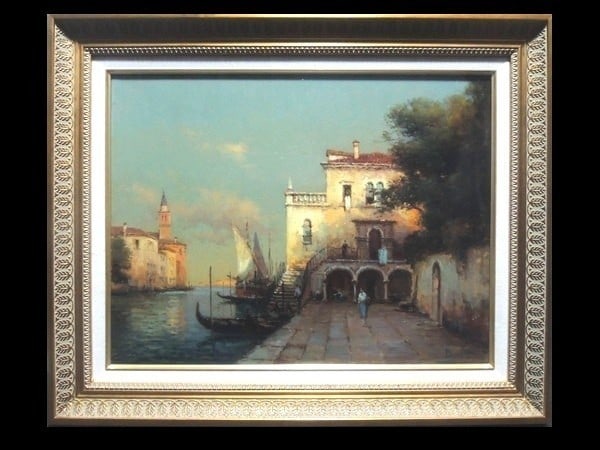 Signed French Art Oil Painting Venice Canal Gondola: Signed French Art Oil Painting Venice Canal Gondola Item Specifics: Unit Of Sale: Single Piece Artist: Antoine Bouvard Signed By: Antoine Bouvard Size: Medium Signed: Yes Material: Oil Framing: Framed