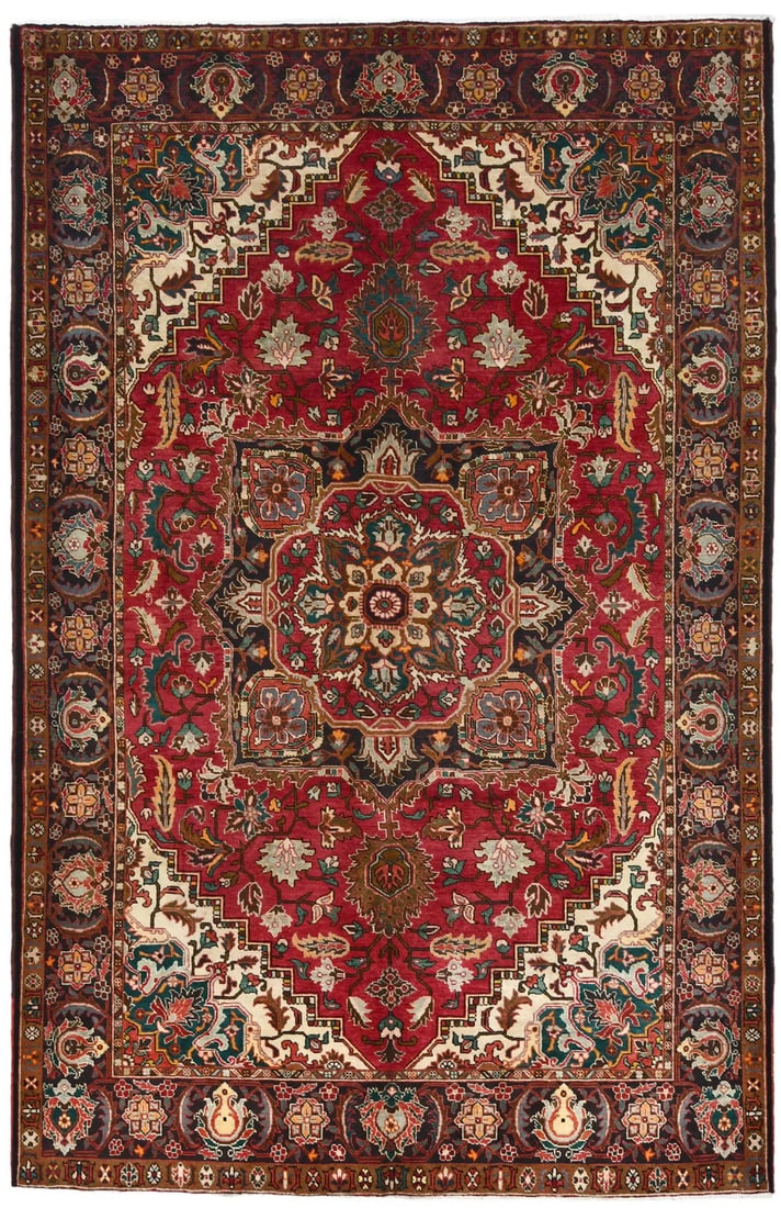 8X12 Ft Handmade Red Wool Rug Vintage Style Tribal Oriental Home Decor Carpet Hand-Knotted: 8X12 Ft Handmade Red Wool Rug Vintage Style Tribal Oriental Home Decor Carpet Hand-Knotted Hand-knotted in rich red wool, this vintage-style tribal oriental rug boasts a stunning floral pattern in a r