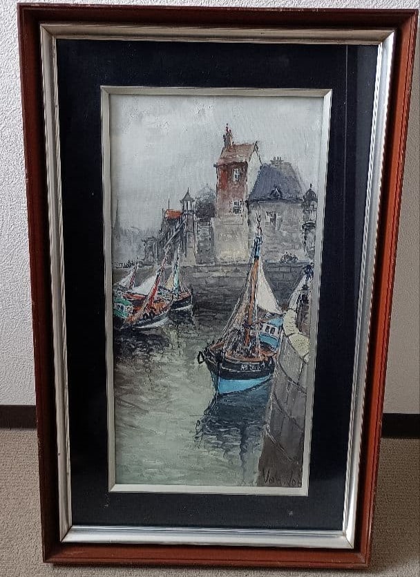 Van Lod French Harbor Oil Painting Boats Port Scene Impressionist Style 58cm: Van Lod French Harbor Oil Painting Boats Port Scene Impressionist Style 58cm Item Specifics: Unit Of Sale: Single Piece Artist: Van Lod Signed By: Van Lod Size: Medium Signed: Yes Material: Canvas Fra
