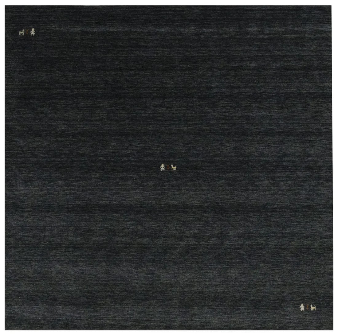 Hand-Knotted Gabbeh Rug Charcoal Tribal Large Square Modern Wool Carpet 8X8 Ft Hand-Knotted: Hand-Knotted Gabbeh Rug Charcoal Tribal Large Square Modern Wool Carpet 8X8 Ft Hand-Knotted Charcoal Tribal Modern Wool Carpet, 8x8 ft, Hand-Knotted Gabbeh Rug. This 8x8 ft, hand-knotted Gabbeh rug bo