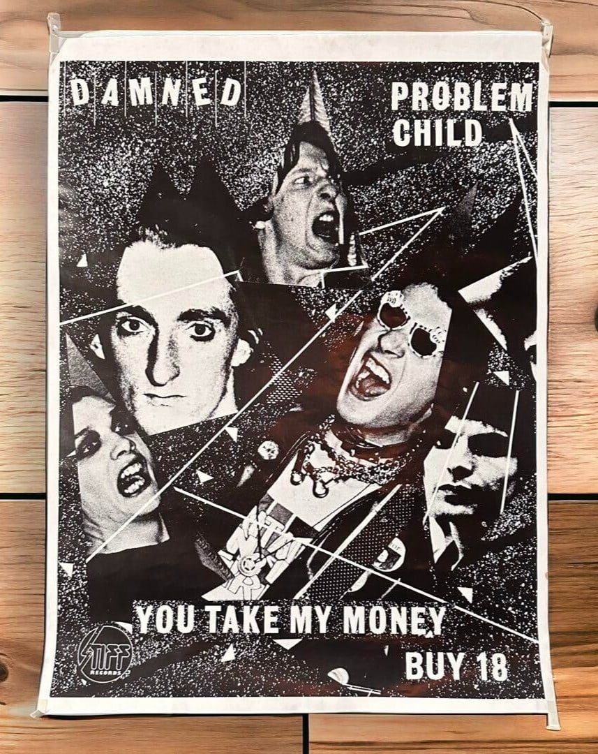 The Damned Neat Stiff Records Promo Poster Punk Rare - PROBLEM CHILD (1 of 2)