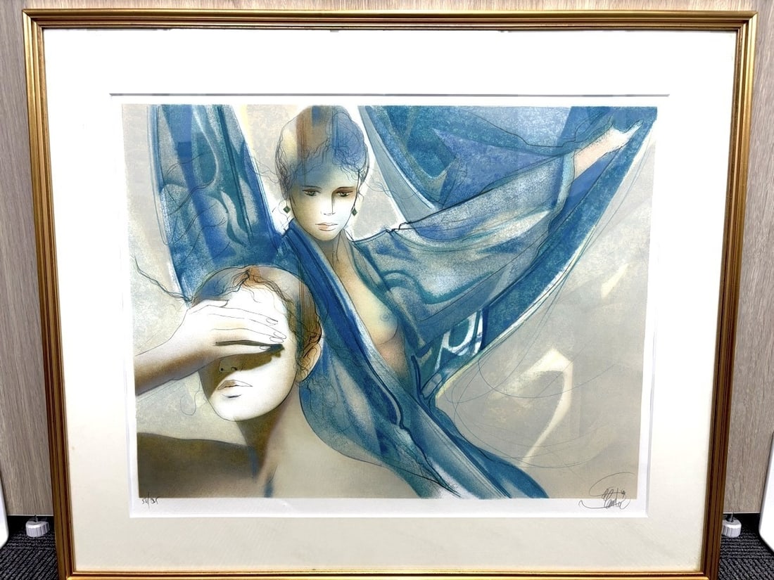 French Art Nude Signed Blue Dress Lithograph By Jean-Baptiste Valadie: French Art Nude Signed Blue Dress Lithograph By Jean-Baptiste Valadie Item Specifics: Artist: Jean-Baptiste Valadie Unit Of Sale: Single Piece Signed By: Jean-Baptiste Valadie Image Orientation: Lands