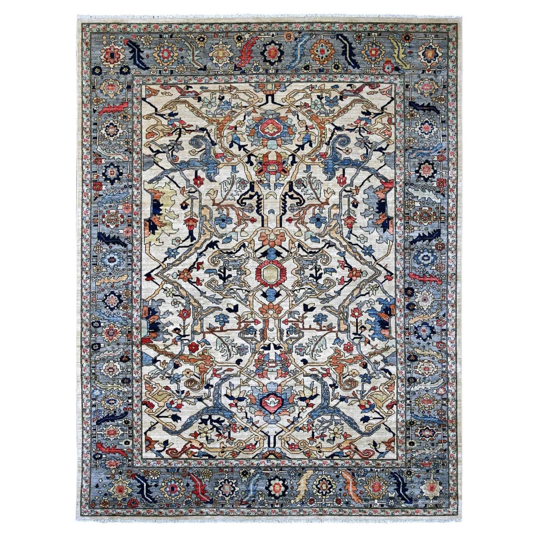 9'2"x11'9" Ivory Peshawar with Bijar Garus Design Hand Knotted Wool Rug (1 of 11)