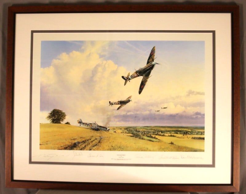 Spitfire Robert Taylor RAF WWII Eagles Signed Prey Lithograph (1 of 7)