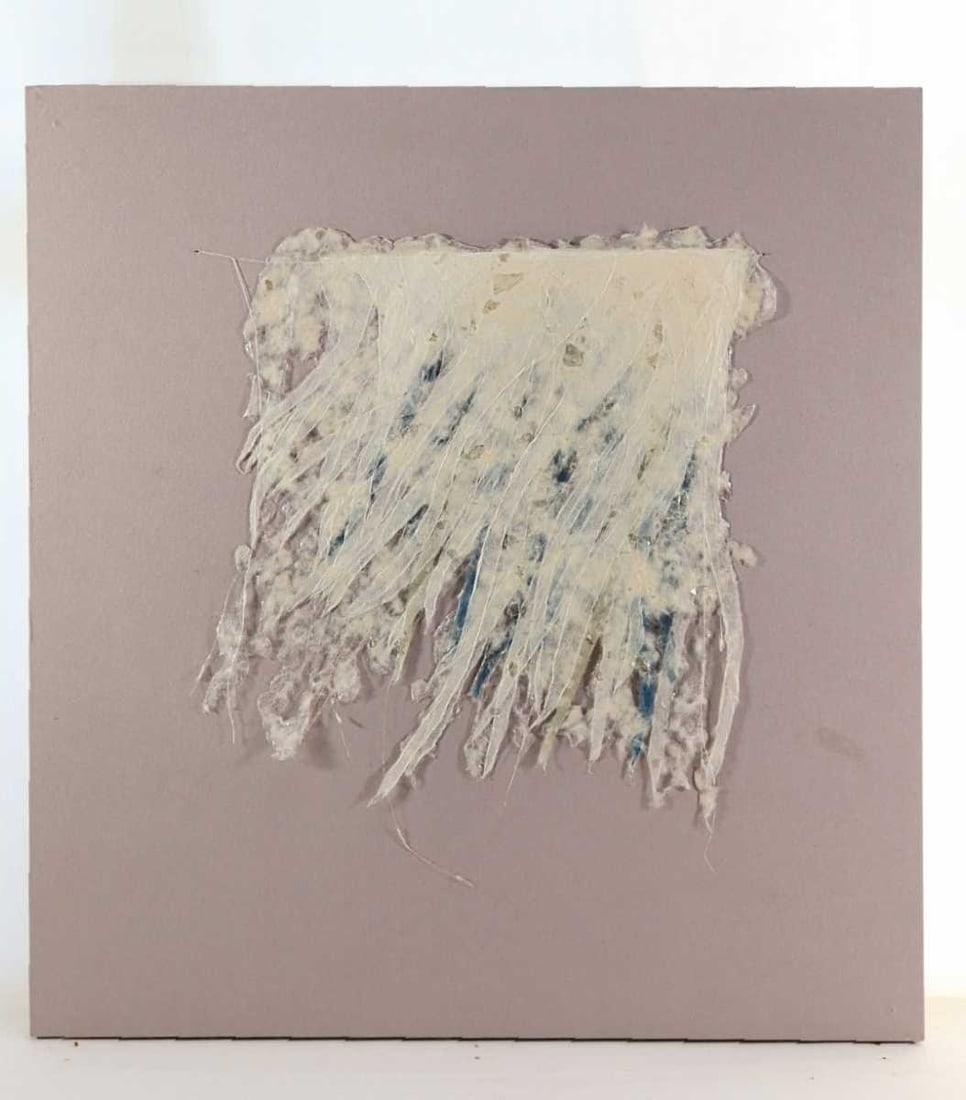 Handmade Paper Fiber Art 1985 Indigo Winds #3 Abstract by Caroline Greenwald (1 of 10)