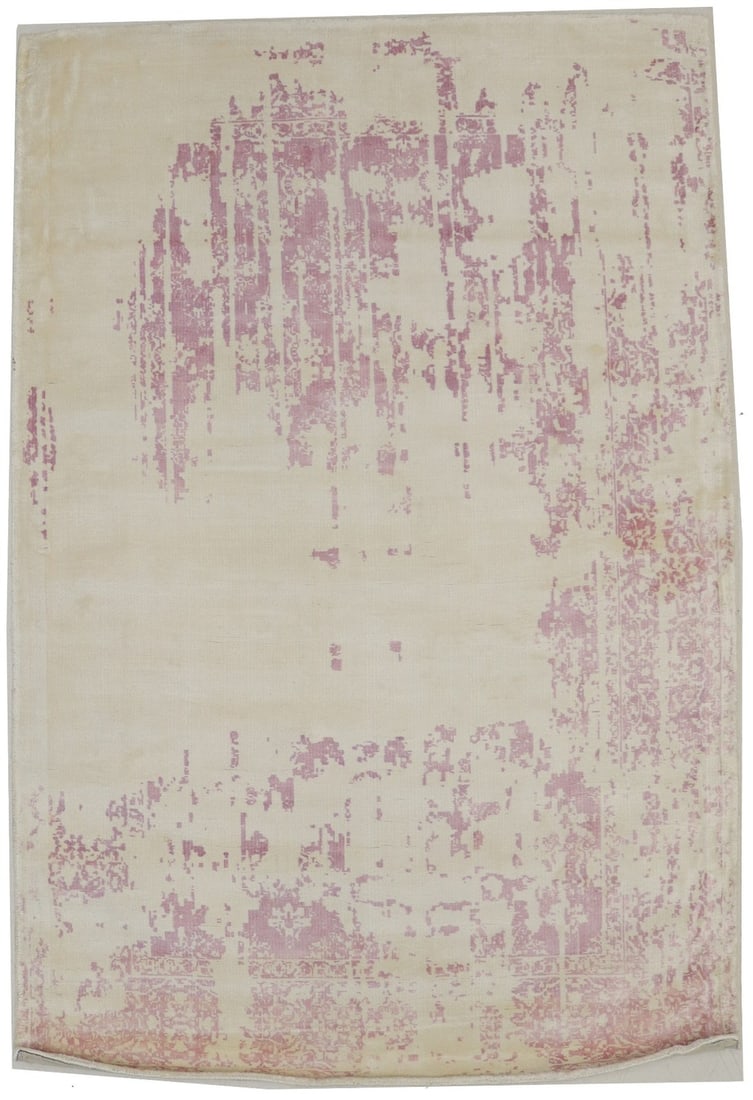 Cream 4X6 Hand-Loomed Distressed Floral Rug Modern Carpet For Home Dcor Hand-Knotted: Cream 4X6 Hand-Loomed Distressed Floral Rug Modern Carpet For Home Dcor Hand-Knotted Cream 4X6 Hand-Loomed Distressed Floral Rug - A modern and stylish addition to any home decor, this hand-knotted ru