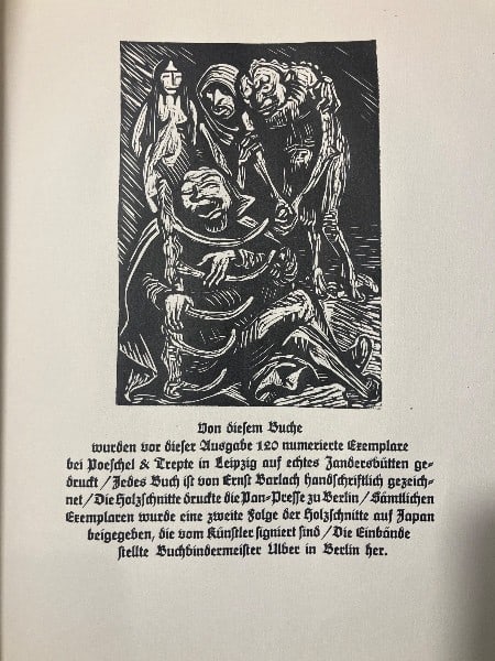 1923 Ernst Barlach Goethe Faust Walpurgisnacht 20 Woodcuts Expressionist Book (1 of 7)