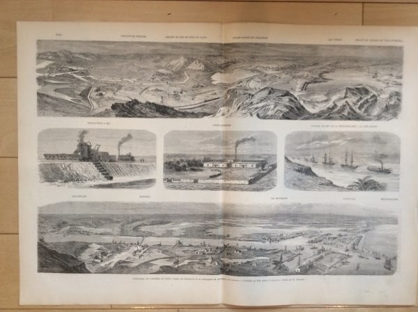 Paris Exposition Wood Engraving Suez Canal Construction Original: Paris Exposition Wood Engraving Suez Canal Construction Original Item Specifics: Unit Of Sale: Single Piece Artist: Paris Exposition Universelle Official Record Size: Large Signed: No Material: Paper 