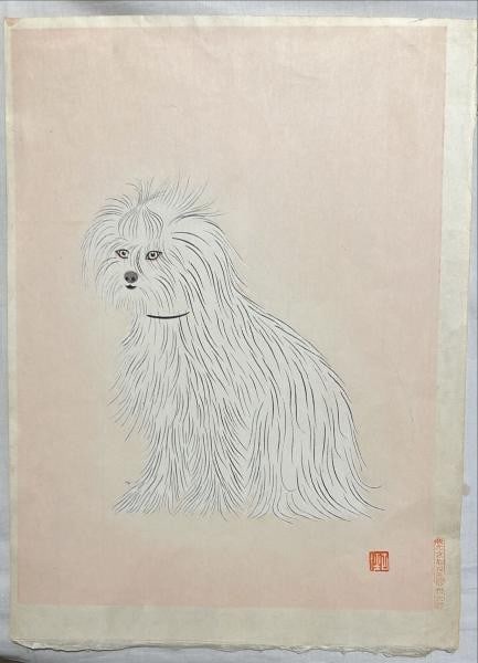 Woodblock Print White Dog Kyoto Hanga in Japanese Art 40x40cm: Woodblock Print White Dog Kyoto Hanga in Japanese Art 40x40cm Item Specifics: Artist: Kokei Kobayashi Subject: White Dog Material: Washi Paper Style: Japanese Size: 40 x 39.5 cm Product Disclaimer: Pl