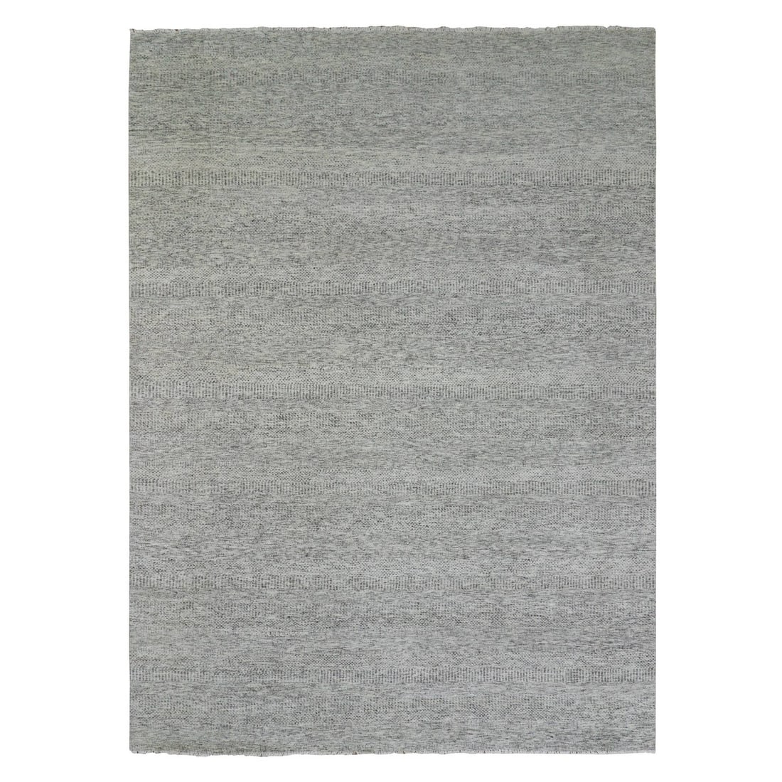10'x13'10" Vintage Gray Undyed Wool Grass Hand Knotted Oriental Rug: 10'x13'10" Vintage Gray Undyed Wool Grass Hand Knotted Oriental Rug The 10'x13'10" Vintage Gray Undyed Wool Grass Hand Knotted Oriental Rug boasts a stunning rectangular field with a subtle grey tone,