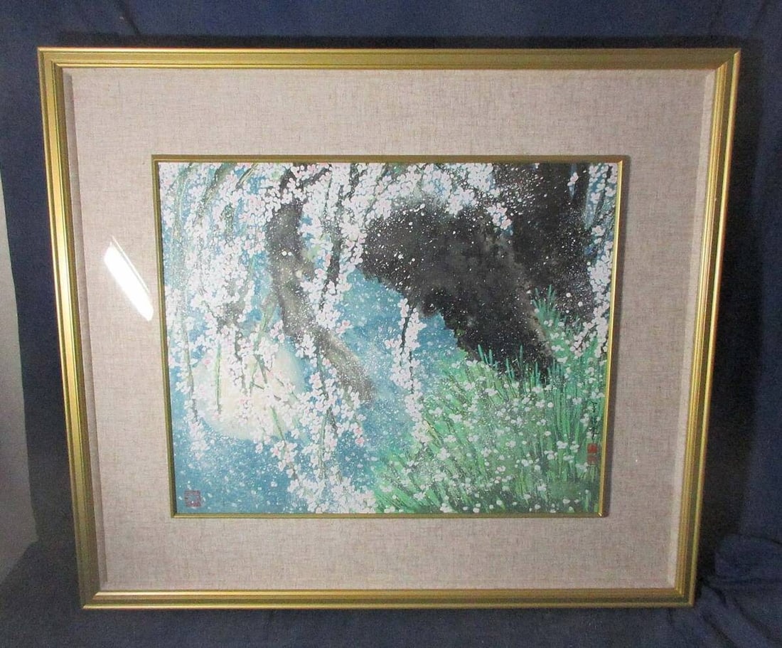 Weeping Cherry Blossoms Wang Zhao Nihonga Original Framed Signed F15: Weeping Cherry Blossoms Wang Zhao Nihonga Original Framed Signed F15 Item Specifics: Artist: Wang Zhao / Wang Zhao Unit Of Sale: Single Piece Signed By: Wang Zhao / Wang Zhao Size: Large Signed: Yes P