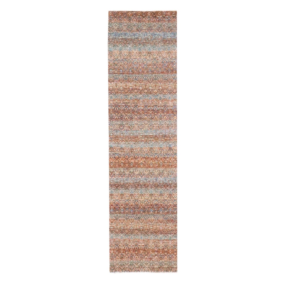 2'7"x10' Red Kohinoor Herat Pattern Soft Wool Hand Knotted Runner Rug: 2'7"x10' Red Kohinoor Herat Pattern Soft Wool Hand Knotted Runner Rug Soft and vibrant, this 2'7"x10' Red Kohinoor Herat Pattern Soft Wool Hand Knotted Runner Rug boasts a stunning geometric design in