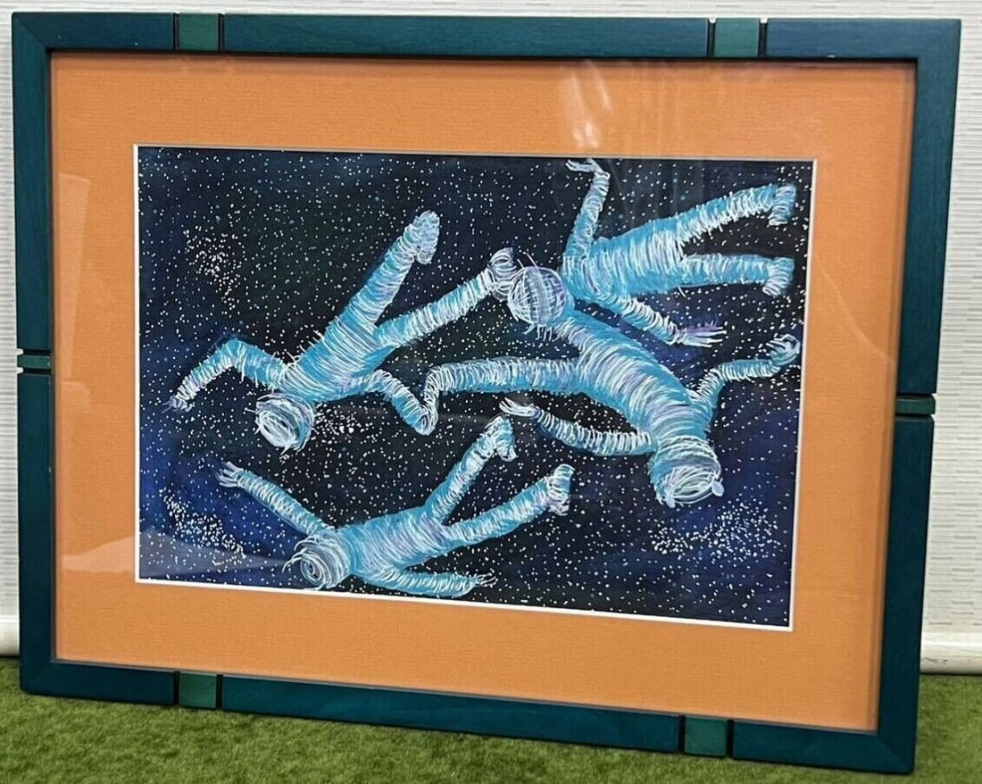 Andrea Holzinger Original Painting Signed Framed Astronaut 2014 (1 of 8)