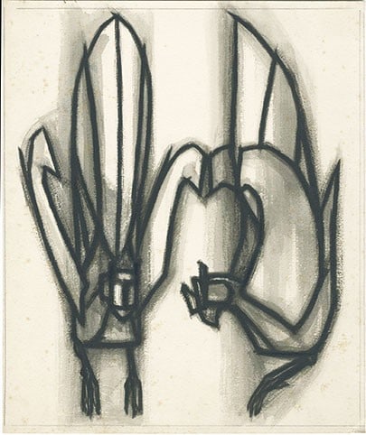 Japanese Nihonga Art Drawing Set of 2 by Yasushi Sugiyama (1 of 1)