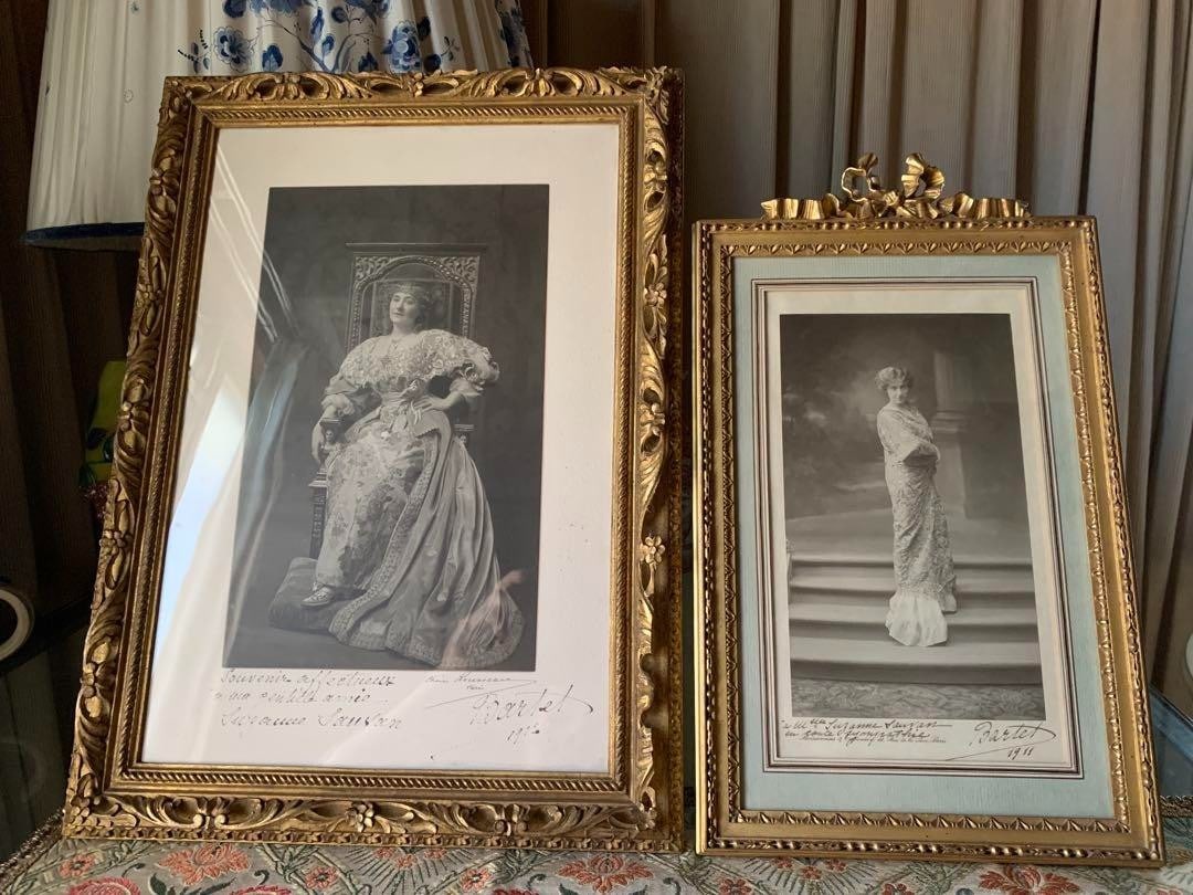 French Actress Portraits w Frames Julia Bartet Signed Photo Set Antique 1911 (1 of 20)