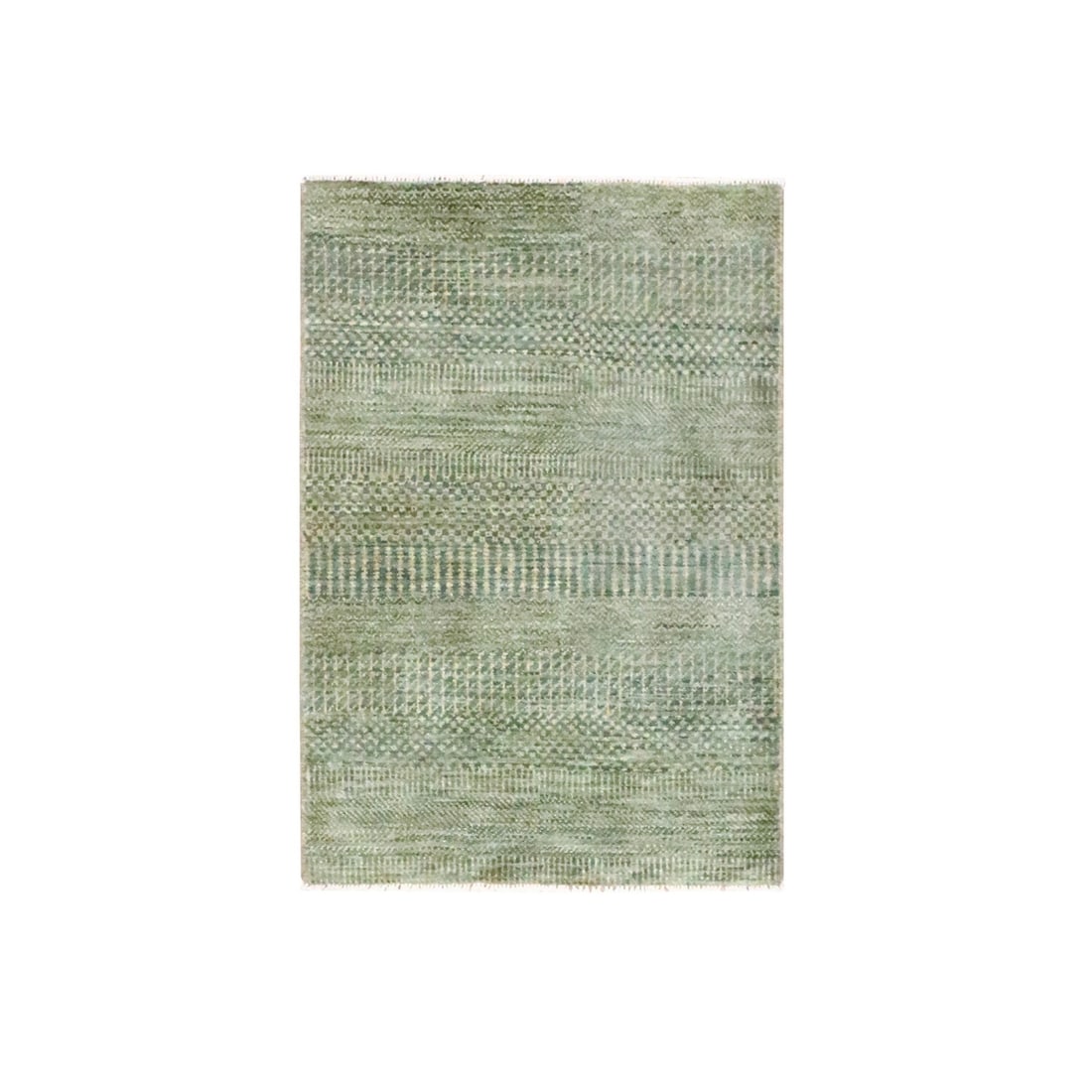 2'x3' Umber Brown Modern Grass Design Hand Knotted Wool and Silk Mat Rug: 2'x3' Umber Brown Modern Grass Design Hand Knotted Wool and Silk Mat Rug Modern and elegant, this 2'x3' hand-knotted wool and silk mat rug boasts a stunning umber brown grass design. Made from high-qu