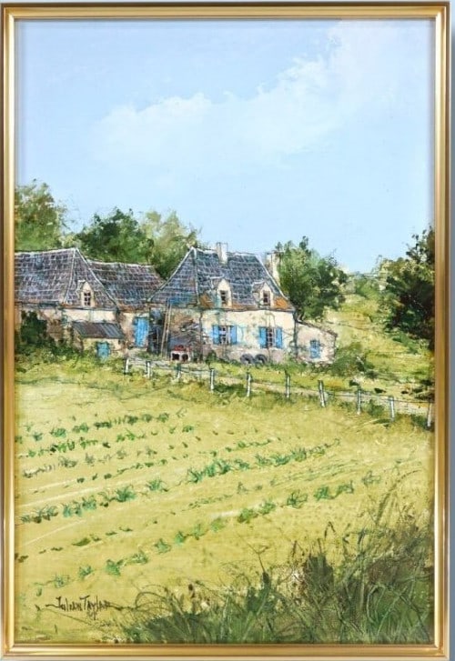 French Countryside House Julian Taylor Original Oil on Canvas Signed (1 of 10)