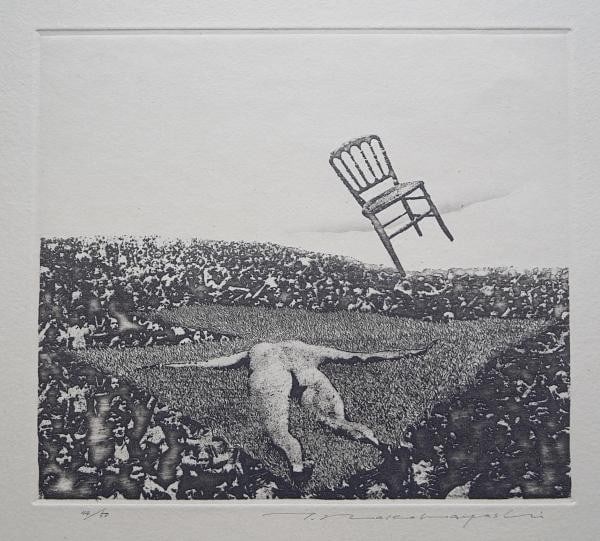 Tadayoshi Nakabayashi 1973 Etching Dull Colored Hill Signed Ltd Ed 44 50 (1 of 5)
