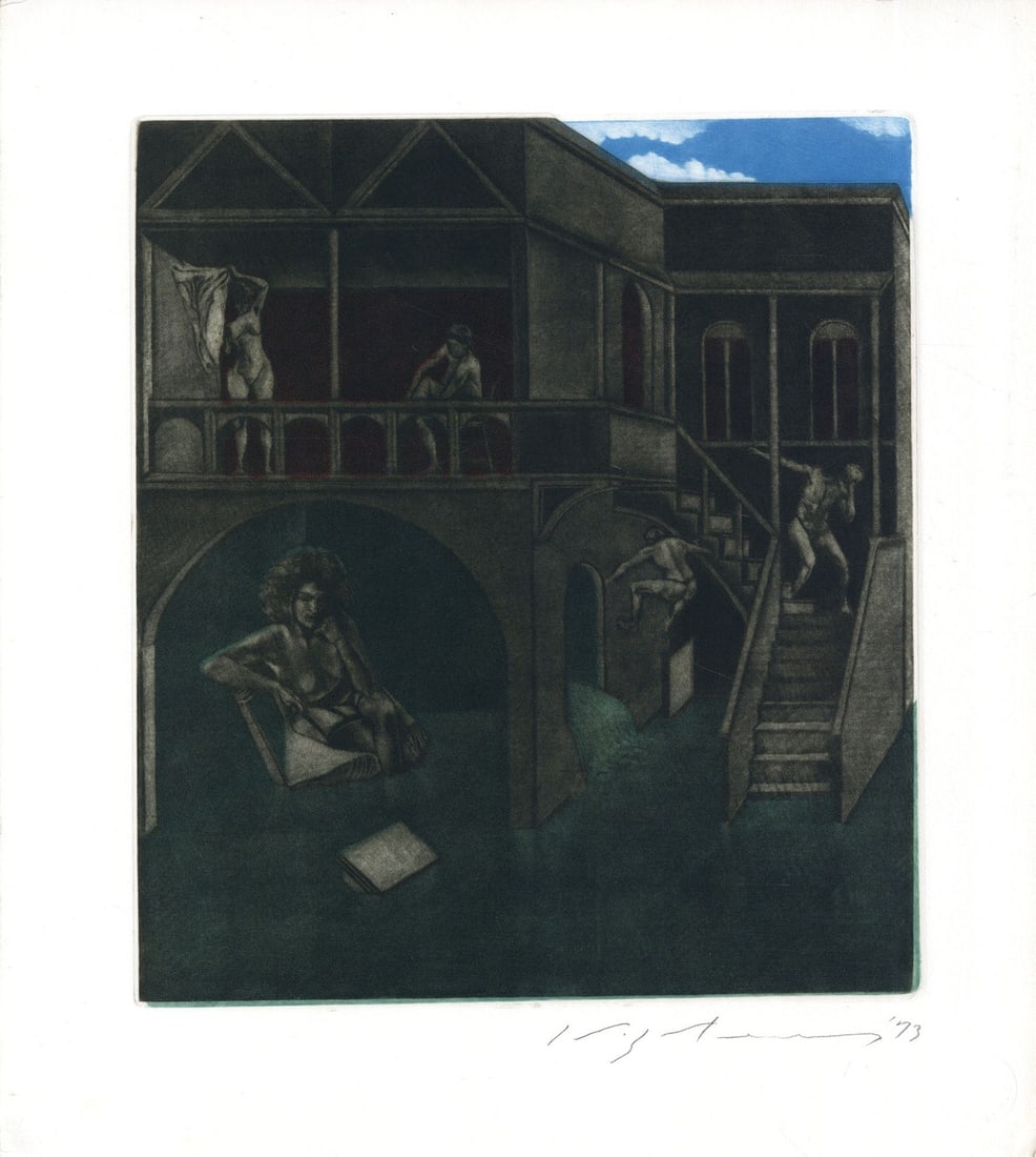 Original Art Print By Masuo Ikeda Signed Copper Print Etching 1973 (1 of 6)