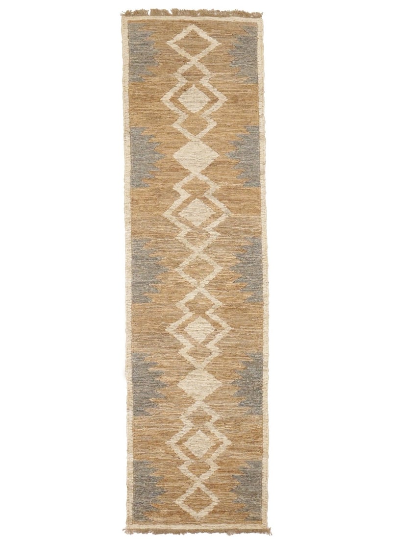 2'9 X 10'2 Farmhouse Modern Runner Rug Braided Style Jute Sumak Hallway Carpet Hand-Knotted (1 of 13)