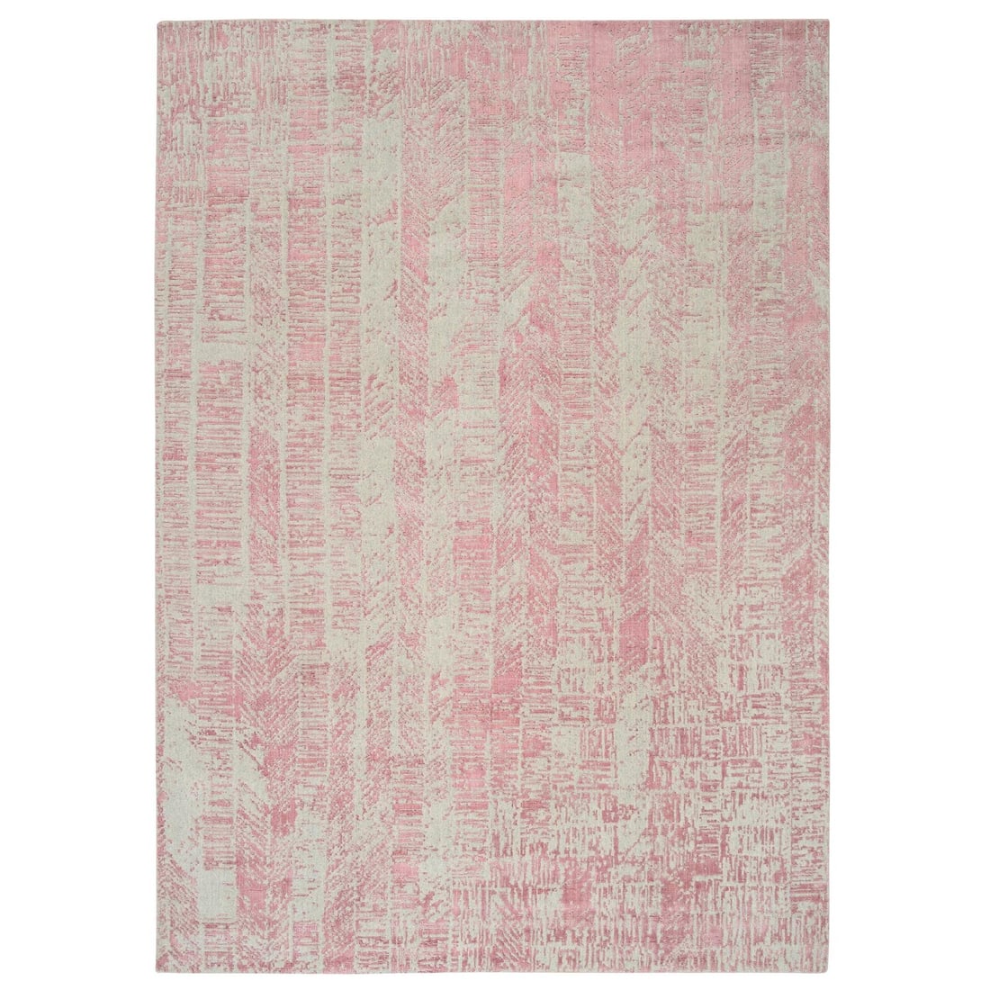 9'x11'9" Rose Pink Jacquard Hand Loomed Wool and Silk Oriental Rug (1 of 12)