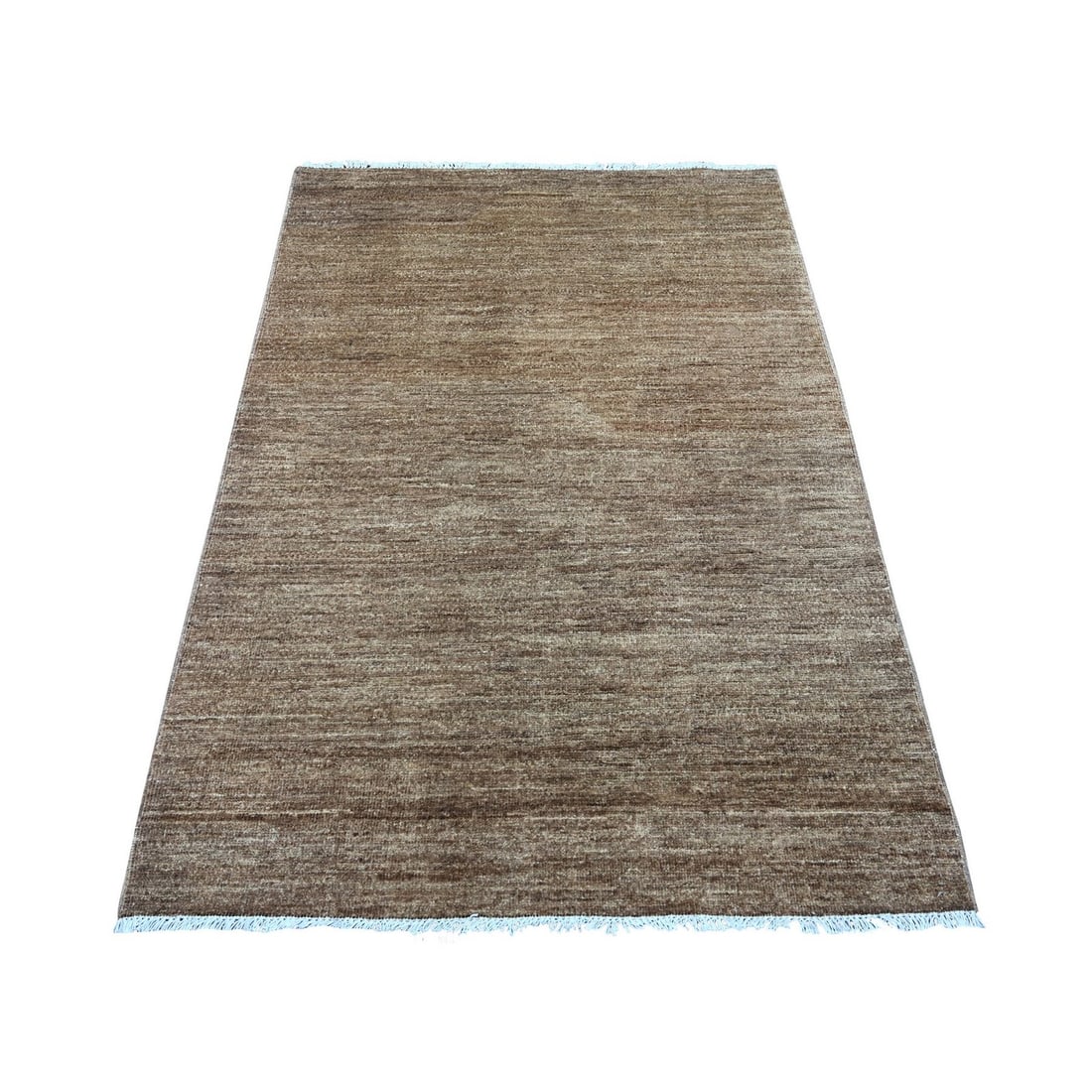 4'1"x5'9" Brown Hand Knotted Plain Solid Pattern Ghazni Wool Oriental Rug: 4'1"x5'9" Brown Hand Knotted Plain Solid Pattern Ghazni Wool Oriental Rug The 4'1"x5'9" Brown Hand Knotted Plain Solid Pattern Ghazni Wool Oriental Rug is a stunning example of traditional Afghan craf