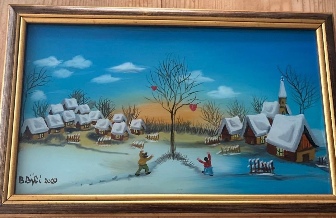 Naive Art Tree of Life Framed Reverse Glass Painting 2000 Branimir Bijelic: Naive Art Tree of Life Framed Reverse Glass Painting 2000 Branimir Bijelic Item Specifics: Artist: Branimir Bijelic Unit Of Sale: Single Piece Signed By: Branimir Bijelic Signed: Yes Size: Medium Mate