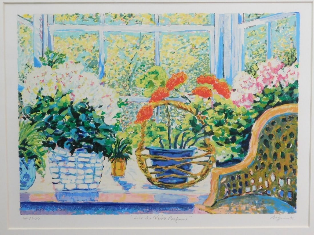 Lithograph Joy of Living Original Signed Landscape Print Framed (1 of 10)