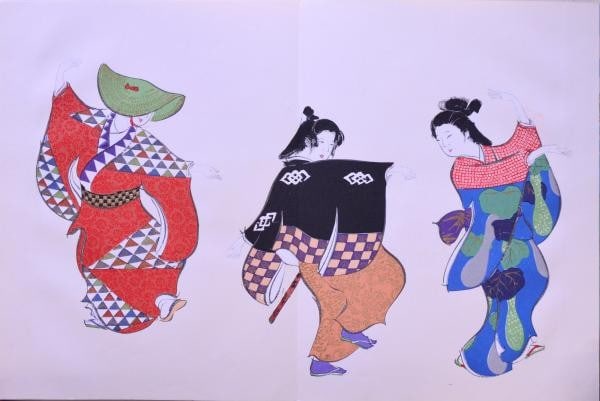 Woodblock Print Japan 1987 Dance Plate Sekka Momoyogusa Kamisaka: Woodblock Print Japan 1987 Dance Plate Sekka Momoyogusa Kamisaka Item Specifics: Artist: Kamisaka Sekka Subject: Dance Material: Paper Style: Japanese Size: 30 x 45 cm Year Of Production: 1987 Product