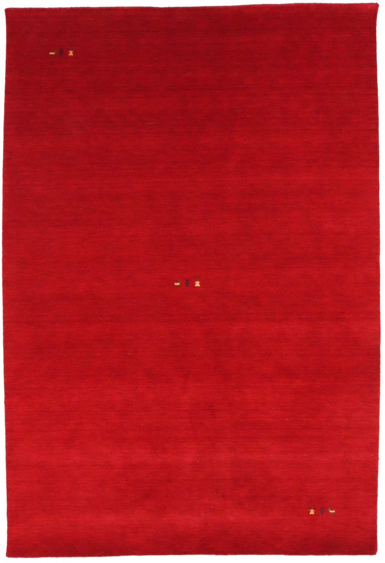 Handmade Gabbeh Modern Rug 6X9 Ft Cherry Red Tribal Design Bedroom Decor Carpet Hand-Knotted: Handmade Gabbeh Modern Rug 6X9 Ft Cherry Red Tribal Design Bedroom Decor Carpet Hand-Knotted Cherry red and modern design come together in this stunning 6x9 ft handmade Gabbeh rug, expertly hand-loome