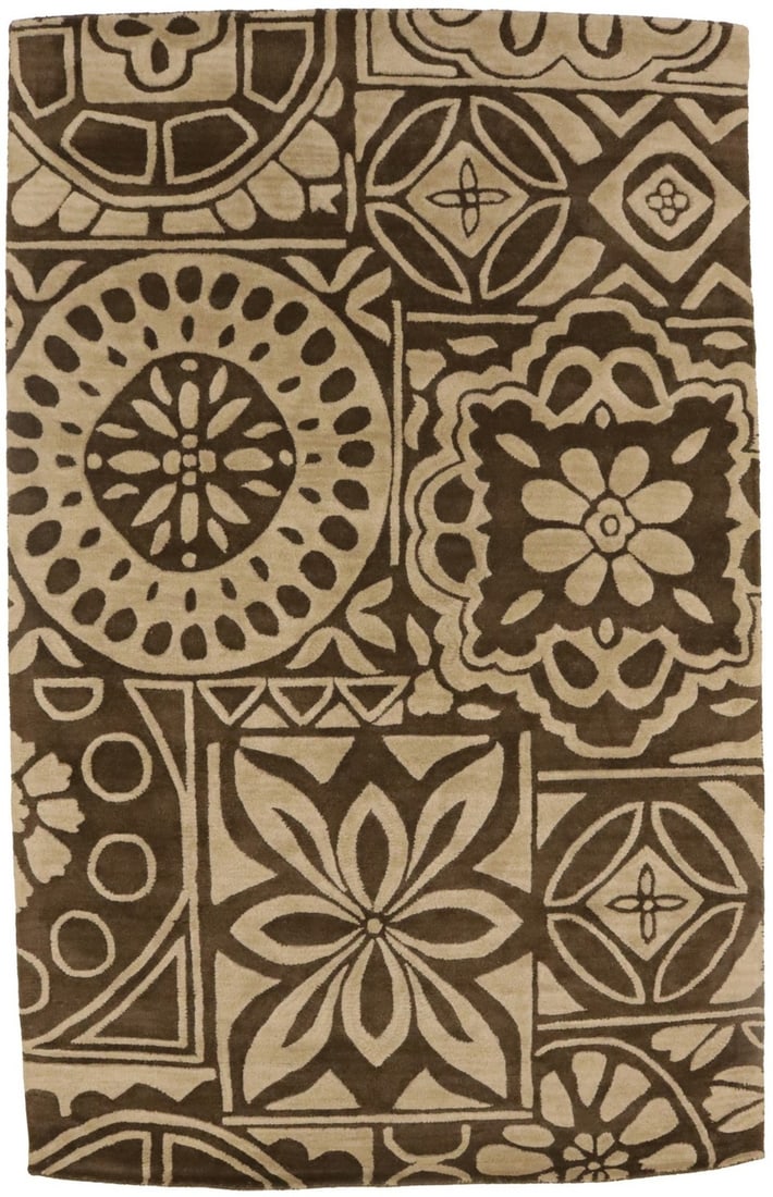 Hand-Tufted Wool Rug Contemporary Pastel Floral Design Modern Carpet 5X8 Ft Hand-Knotted: Hand-Tufted Wool Rug Contemporary Pastel Floral Design Modern Carpet 5X8 Ft Hand-Knotted Hand-tufted wool rug in a modern, contemporary pastel floral design, adding a touch of elegance to any room. Ma
