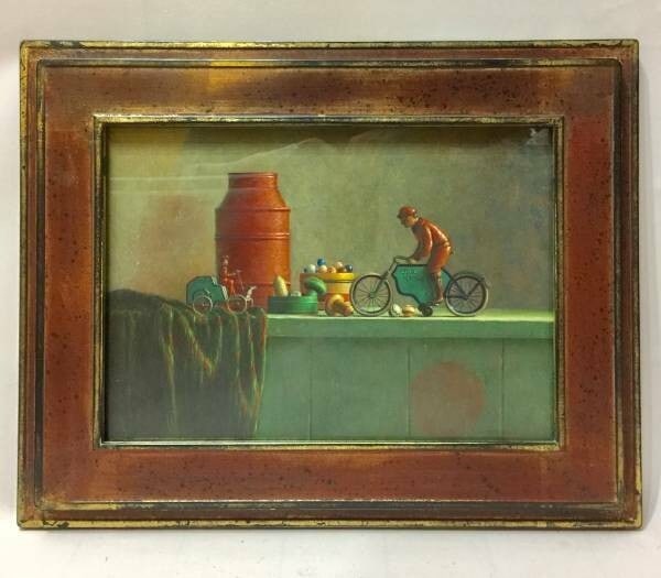 Julien Landa Original Painting Oil on Canvas Signed Framed - Still Life OLD TOYS (1 of 3)