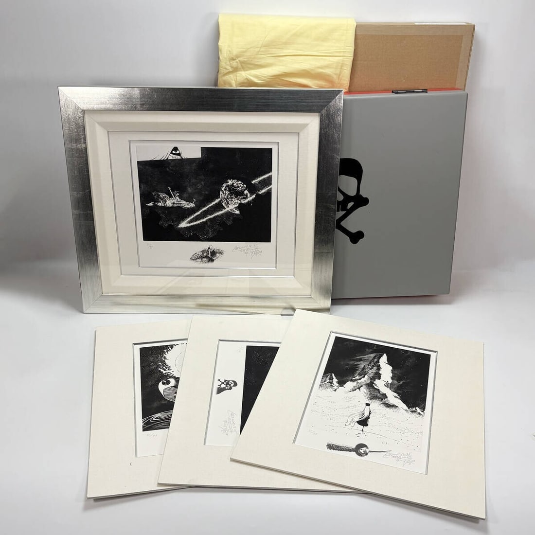Original Etching Signed Leiji Matsumoto Print Yamato Battleship Space COA (1 of 10)
