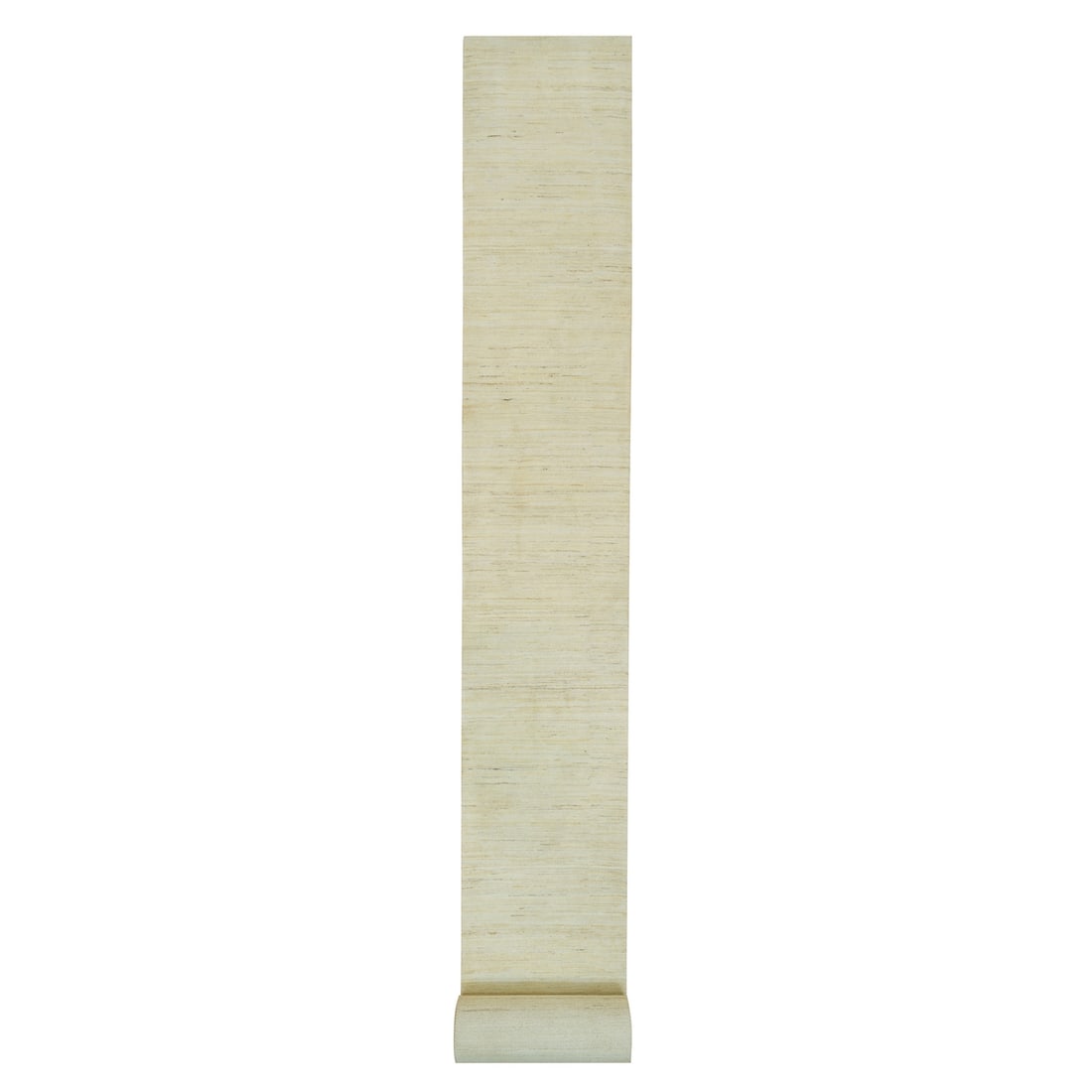 2'7"x25'1" White Wool Hand Knotted Soft to The Touch Oriental Rug: 2'7"x25'1" White Wool Hand Knotted Soft to The Touch Oriental Rug Soft to the touch, this 2'7"x25'1" hand knotted wool runner rug boasts a timeless ivory color and flatweave weave. Made from high-qual