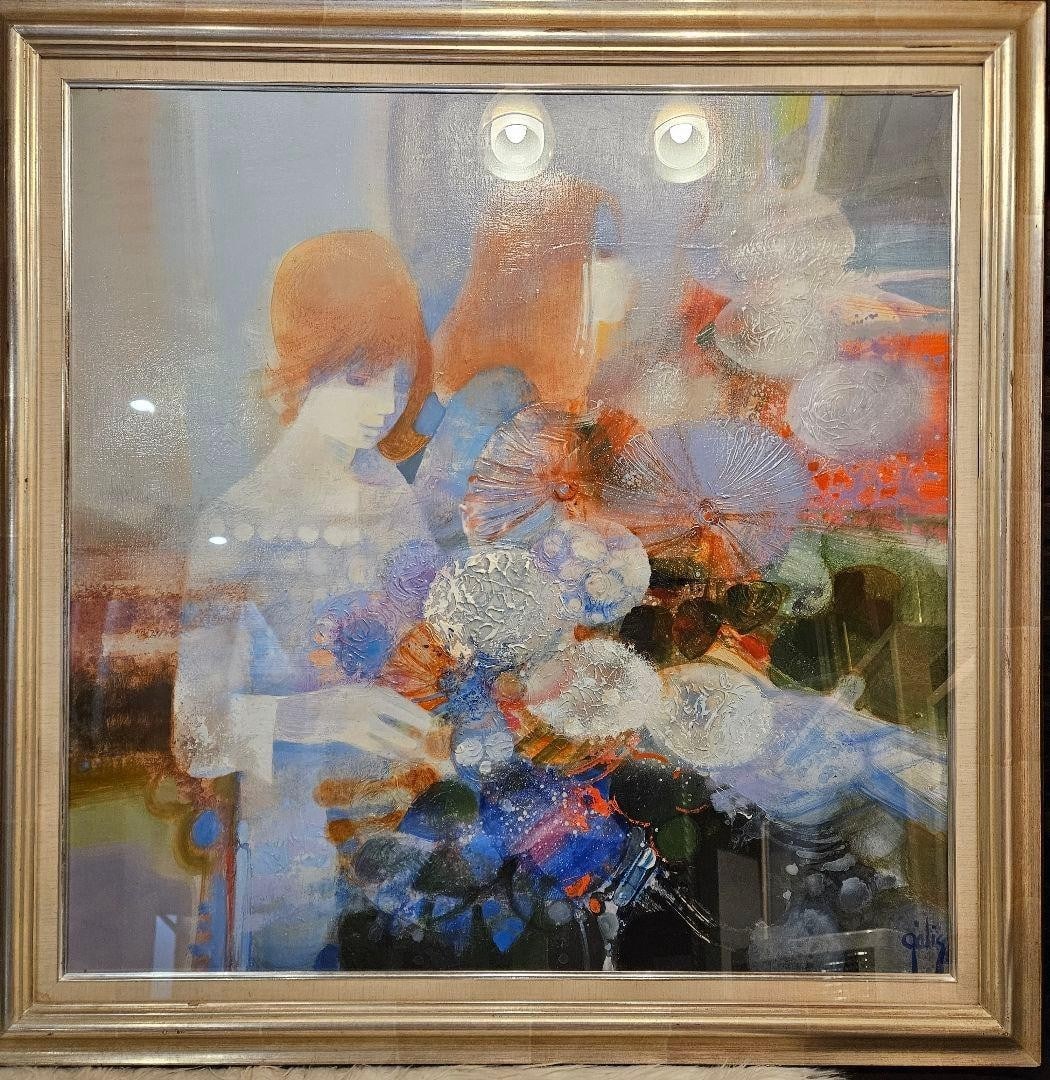 Contemporary Art Woman Painting Oil 80cm Flowers French: Contemporary Art Woman Painting Oil 80cm Flowers French Item Specifics: Artist: Daniel Gelis Daniel Gelis Unit Of Sale: Single Piece Signed By: Daniel Gelis Signed: Yes Size: Large Material: Canvas Fr