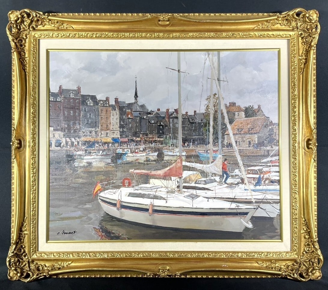 Claude Jousset Honfleur Marina Signed French Original Oil Painting 12F Framed (1 of 10)
